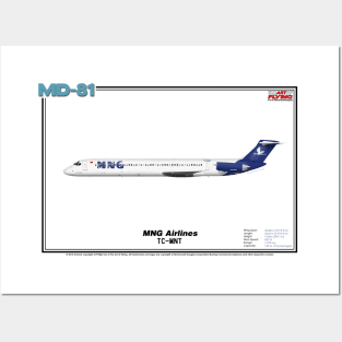 McDonnell Douglas MD-81 - MNG Airlines (Art Print) Posters and Art